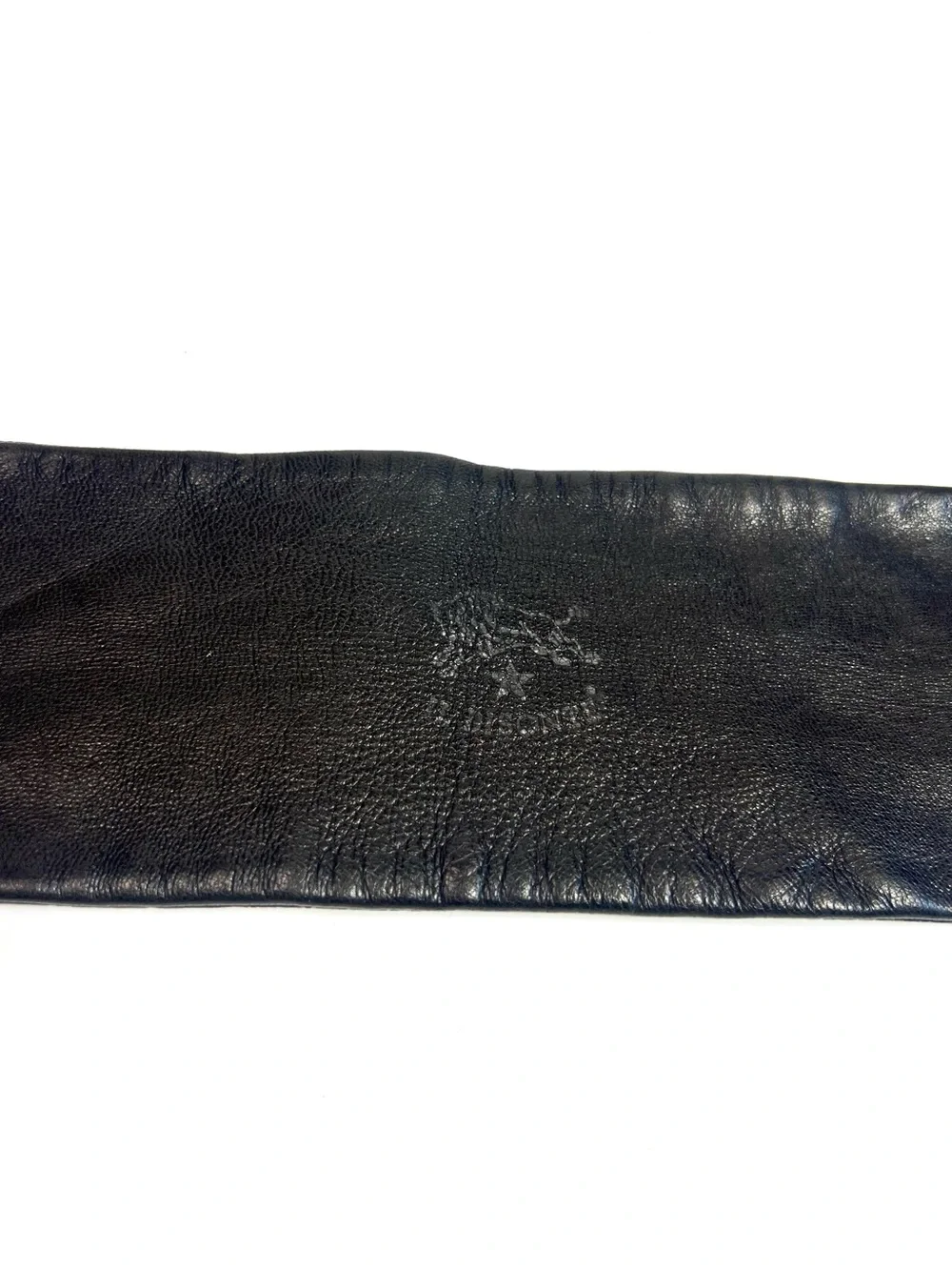 Vintage Il Bisonte Leather Tie Belt Black